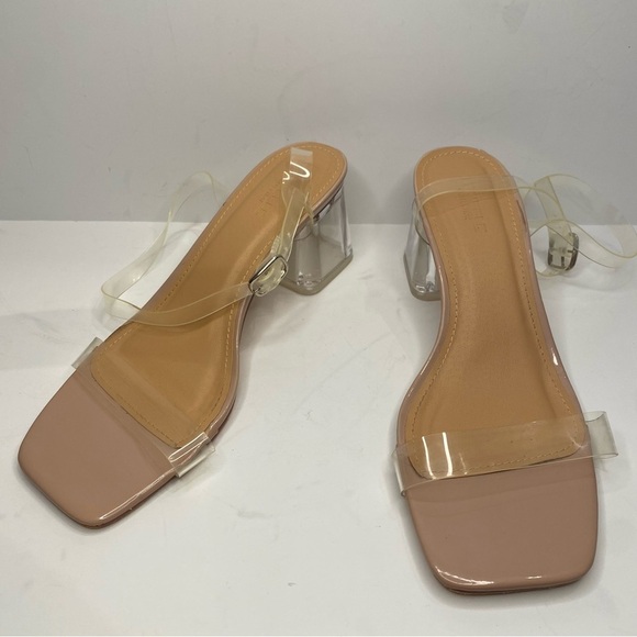 ASOS Wide Clear Heeled Sandals 9W - Picture 7 of 13